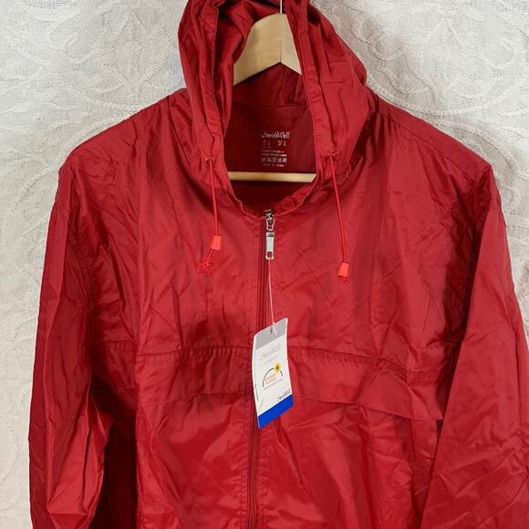 Men's Windbreaker Rain Jacket Hooded Raincoat L - Picture 2 of 7